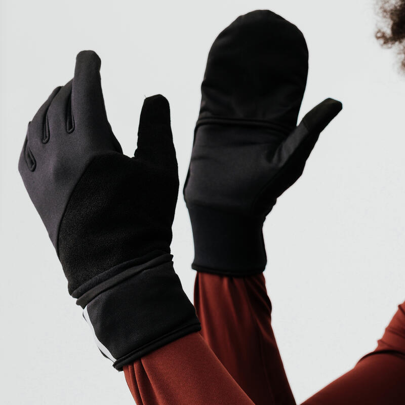 Guantes de running Hombre Mujer - KIPRUN Evolutiv V2 negro 