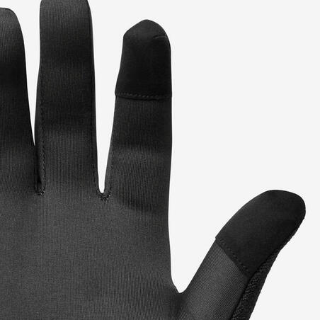 Перчатки для бега со встроенными рукавицами серо-черные EVOLUTIV