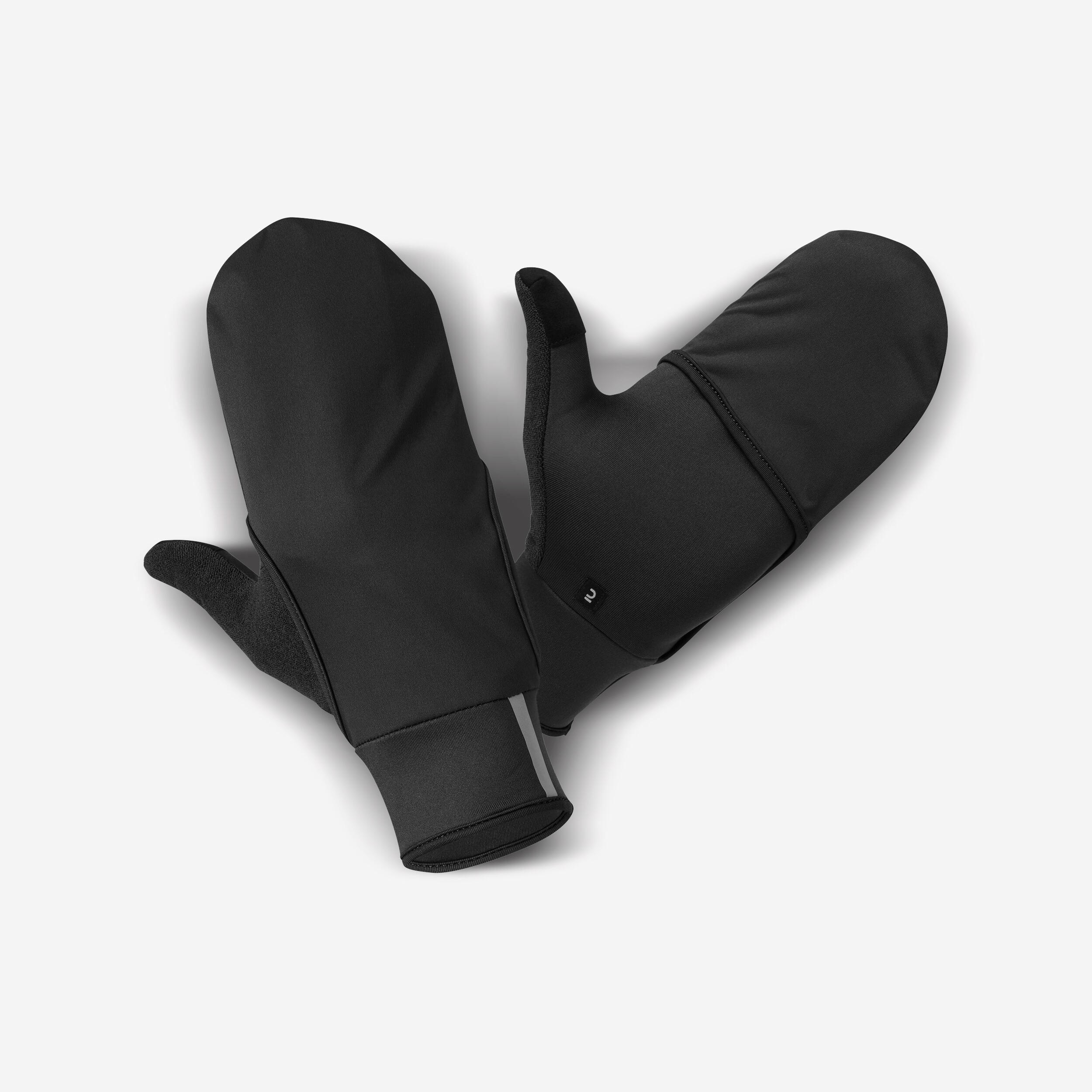 gants de running homme femme - kiprun evolutiv v2 noir - kiprun