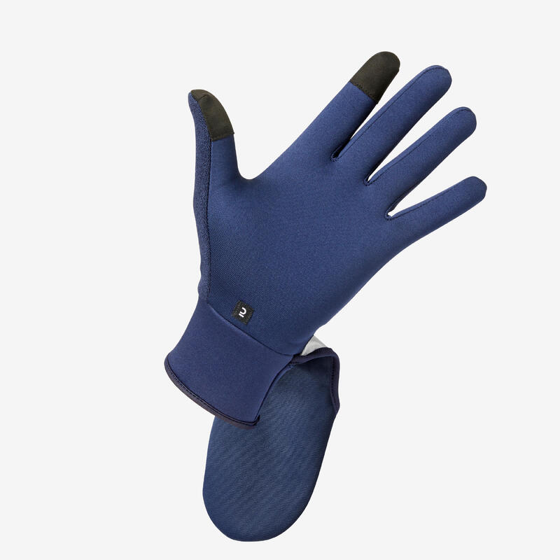 Gants de running Homme Femme - KIPRUN Evolutiv V2 bleu marine