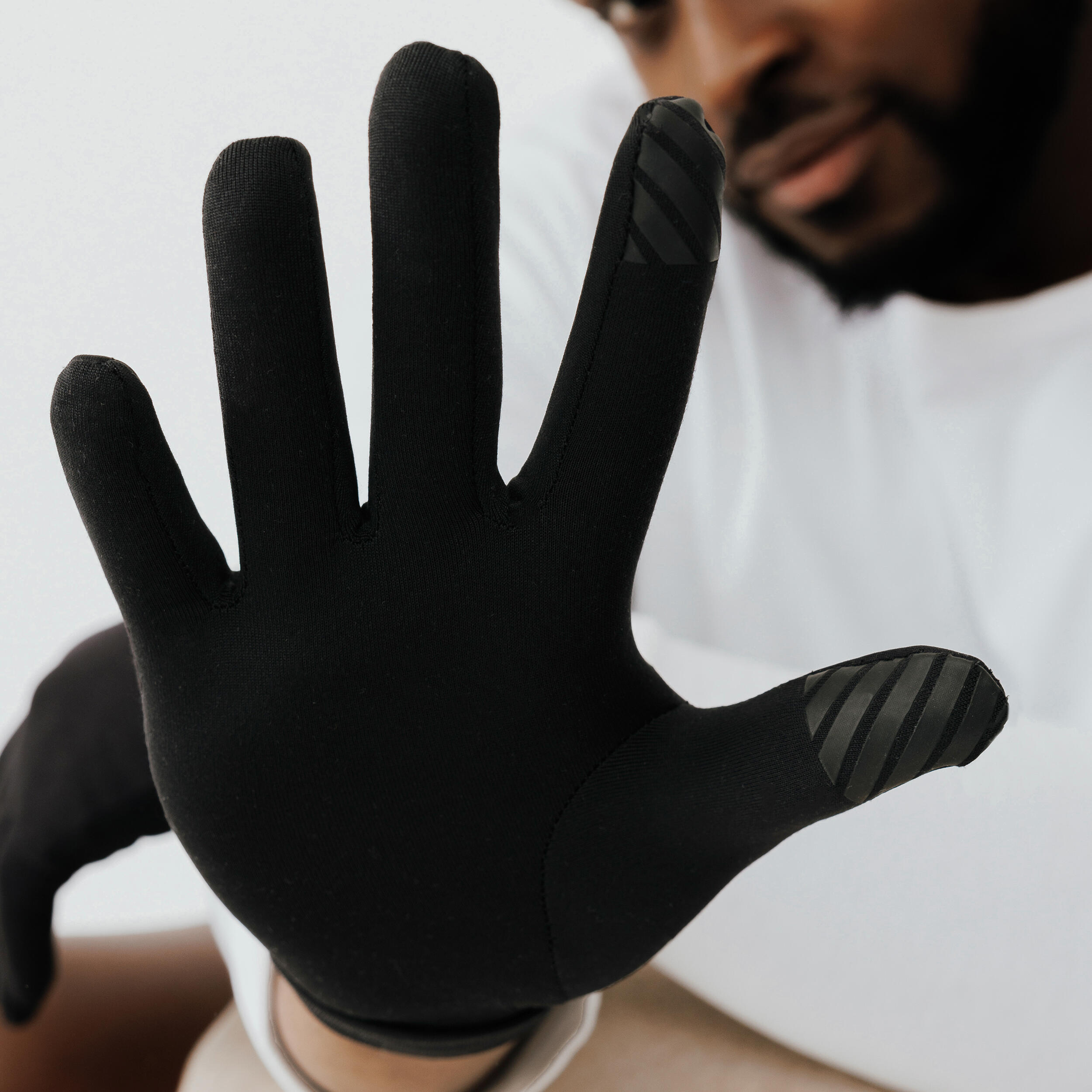 KIPRUN Guanti touch running adulto unisex WARM+ 500 neri