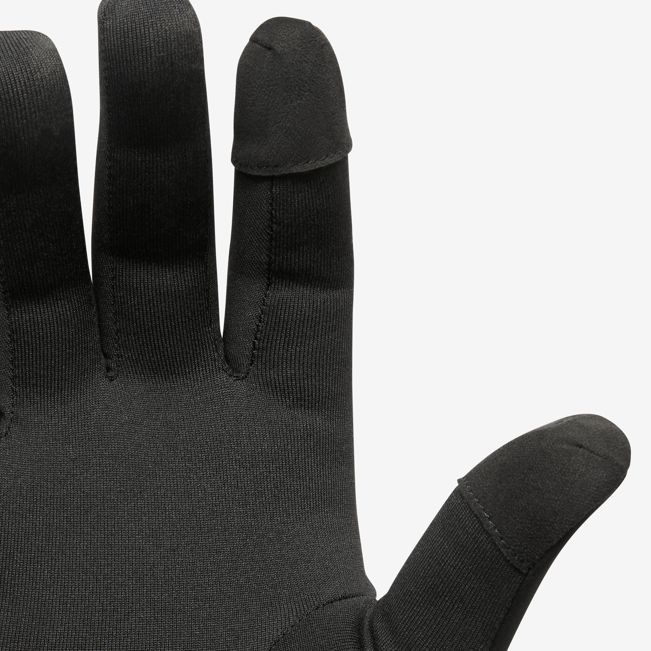 Touchscreen Running Gloves 500 Black Black‎ Kalenji Decathlon