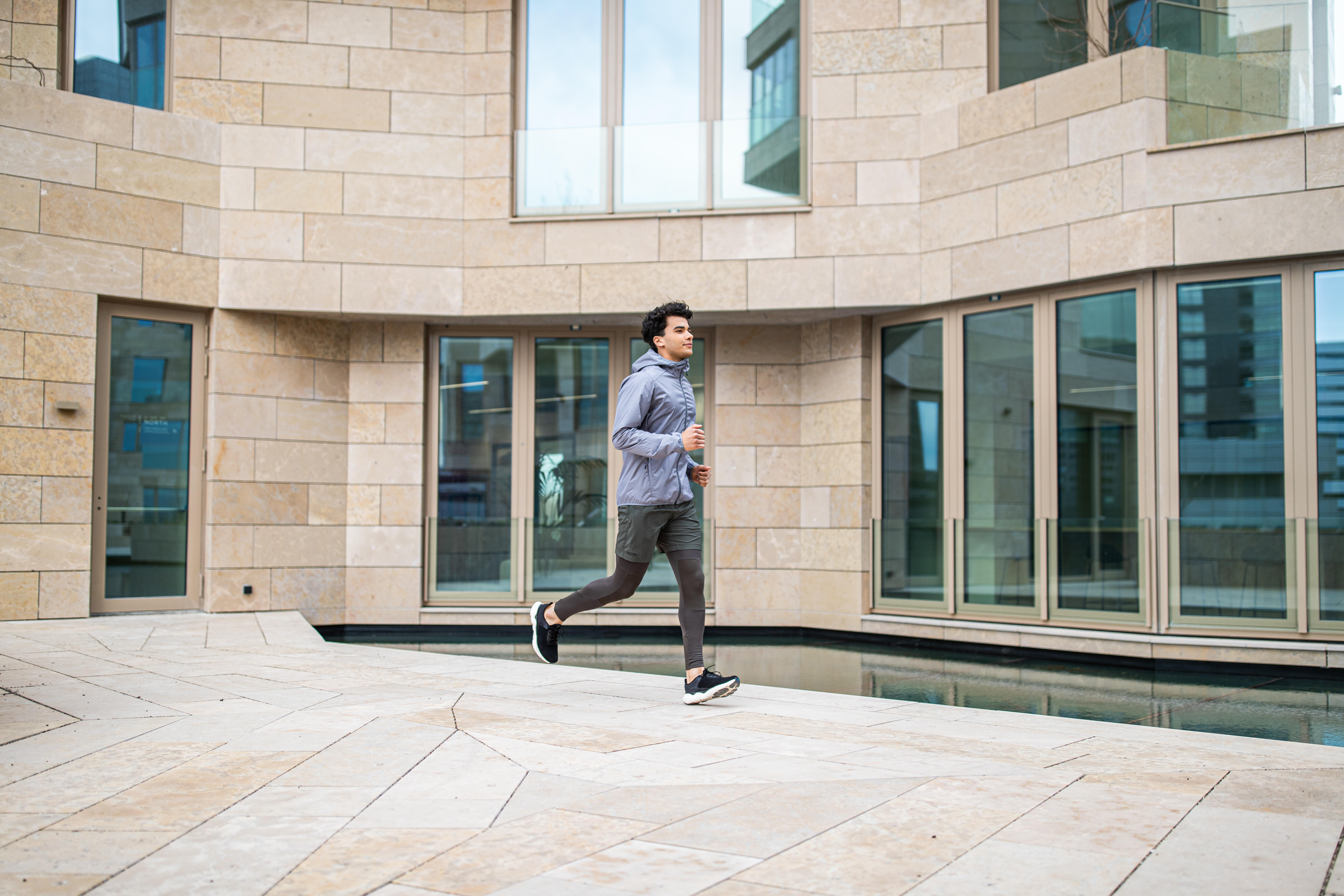 Men's Running Rain Jacket - Run Rain Grey - KIPRUN