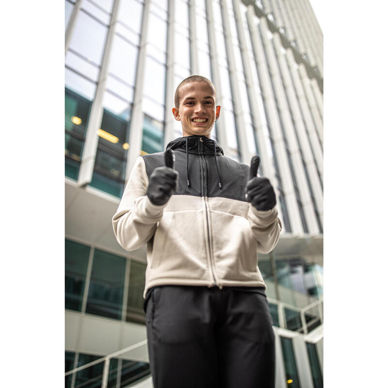 Gants de running tactiles adulte - kiprun  warm 100 v2 noir