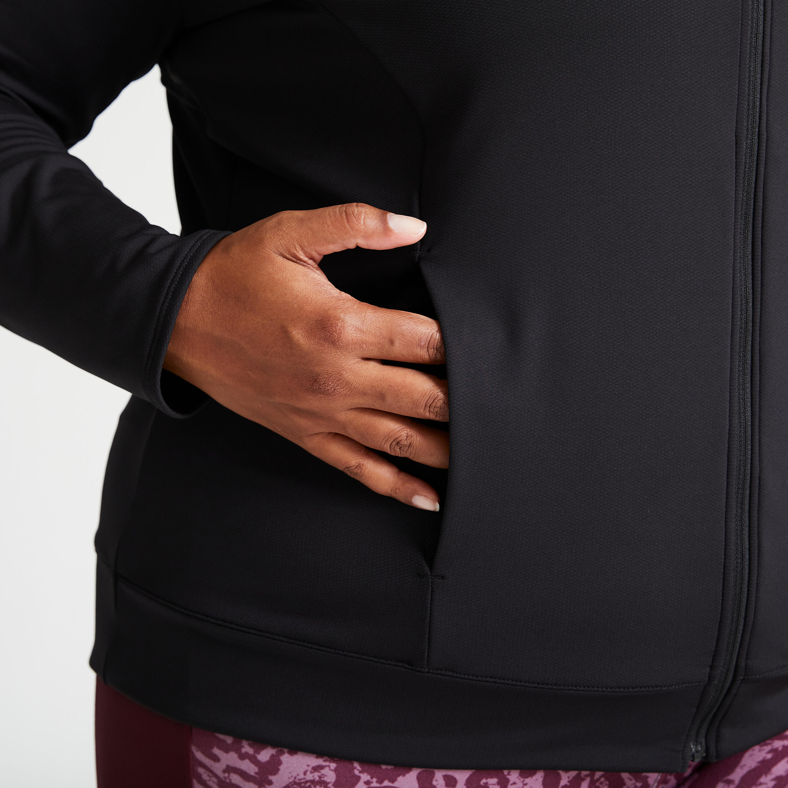 Women's Large Straight-Cut Fitness Cardio Jacket - Black 4/6