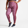 Women's Cardio Fitness Plus Size Leggings with Pocket - Pink and Burgundy