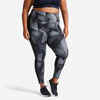 Women's Plus-Size Fitness Cardio Leggings with Pocket - Black/Grey