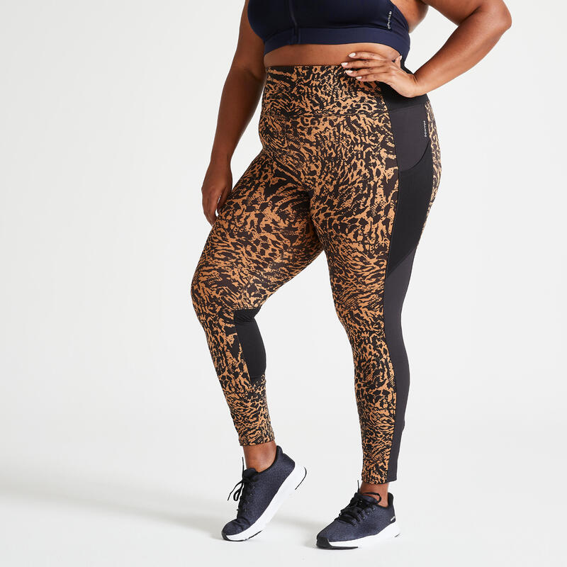 Colanți cu buzunar 120 Fitness cardio Mărimi mari Gri cu imprimeu Damă   