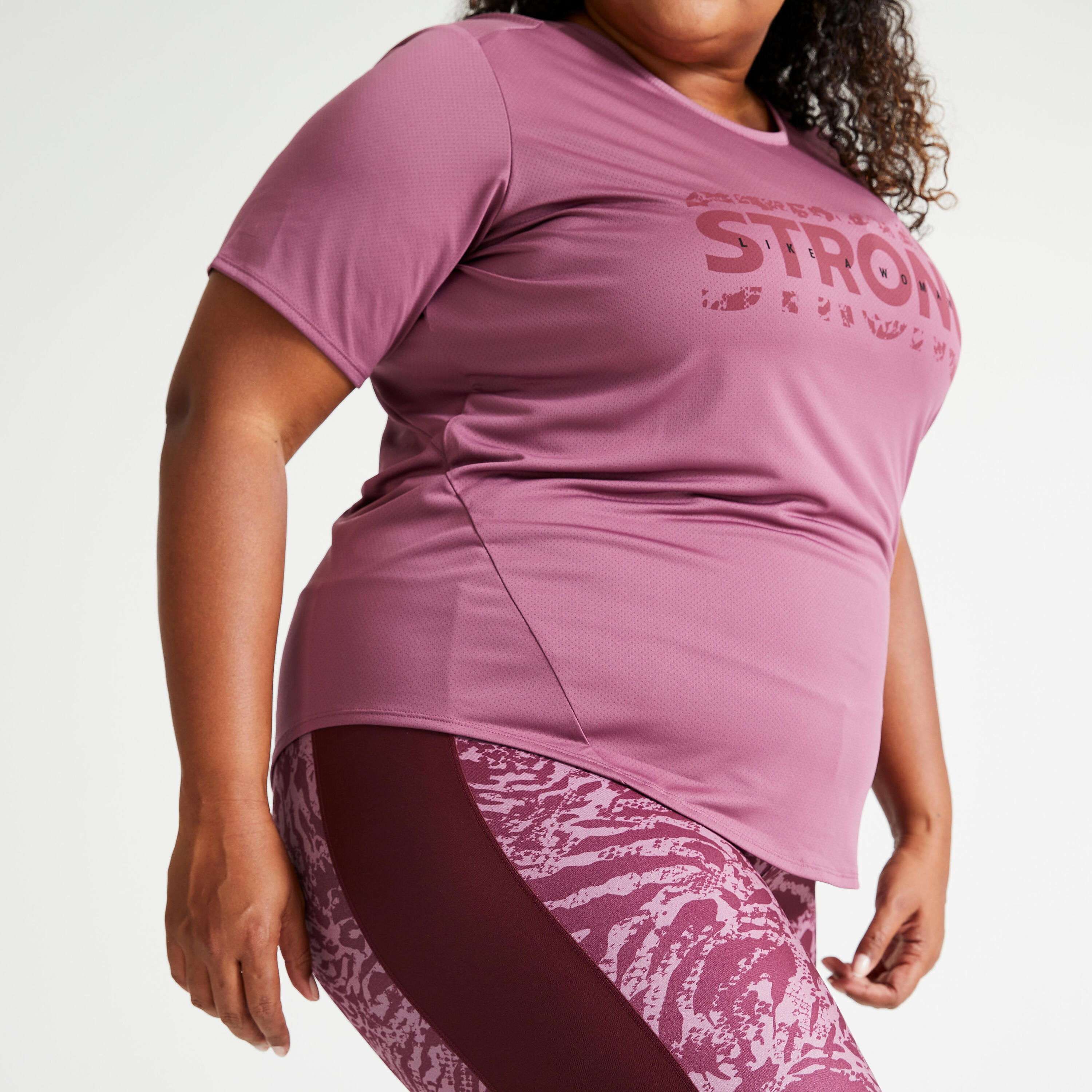 Women's Slim-Fit Large Fitness Cardio T-Shirt - Purple 4/5