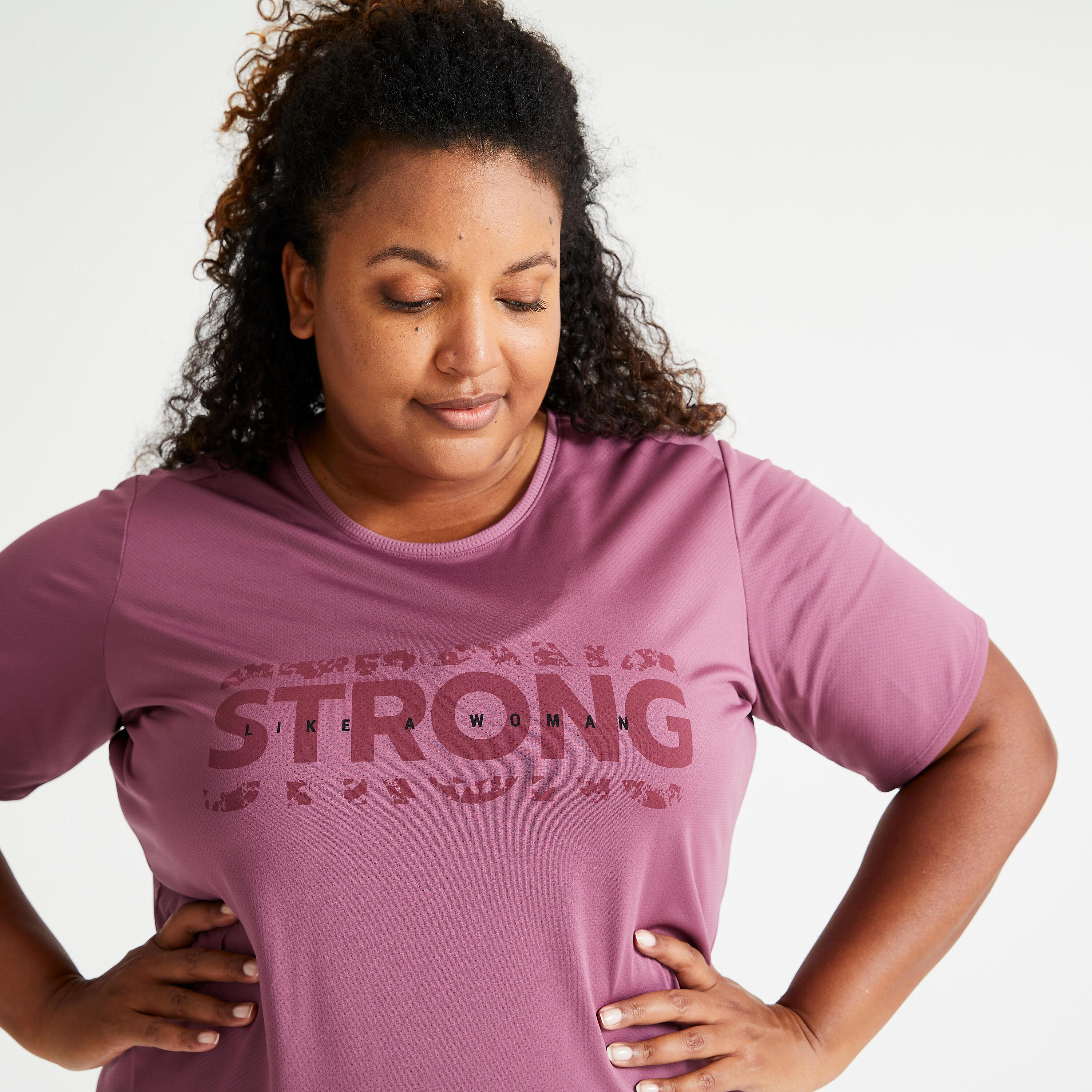 Women's Slim-Fit Large Fitness Cardio T-Shirt - Purple 3/5