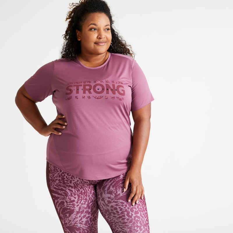T-Shirt tailliert grosse Grösse Fitness Cardio Damen violett