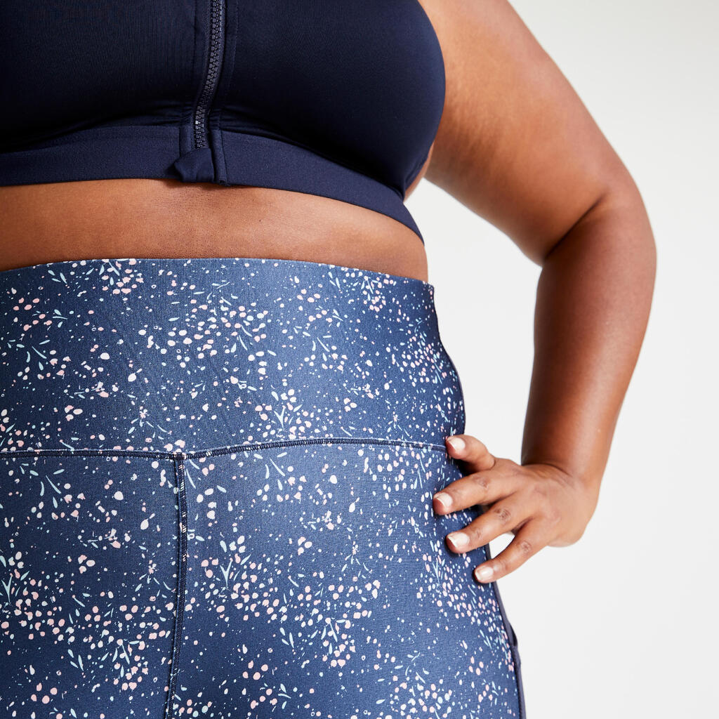 Sportleggings Damen mit Smartphonetasche grosse Grösse - FTI120L blau bedruckt