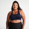 Sports Bra High Support with Zip - Blue