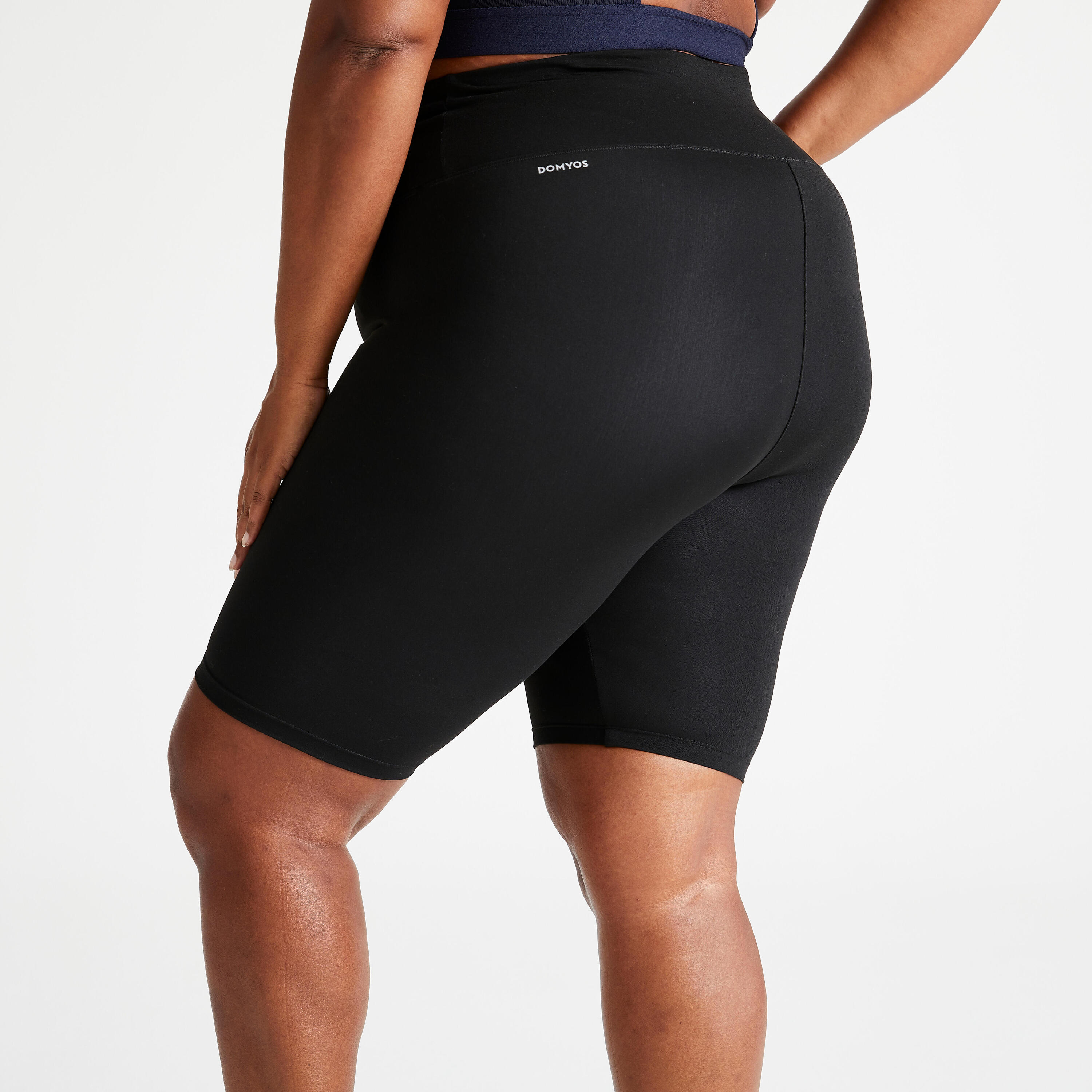 High-Waisted Plus Size Fitness Cycling Shorts - Black 4/4