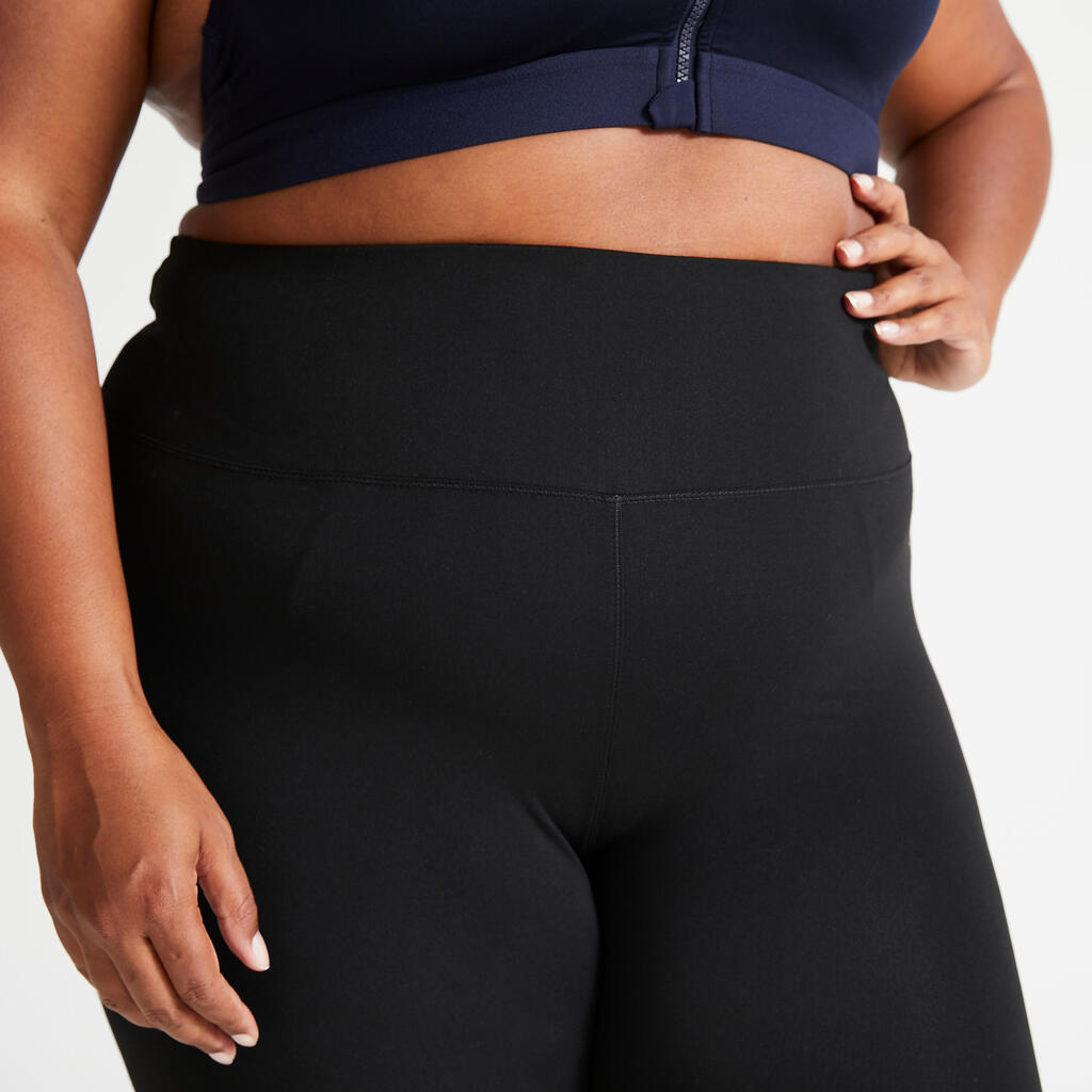 High-Waisted Plus Size Fitness Cycling Shorts - Black