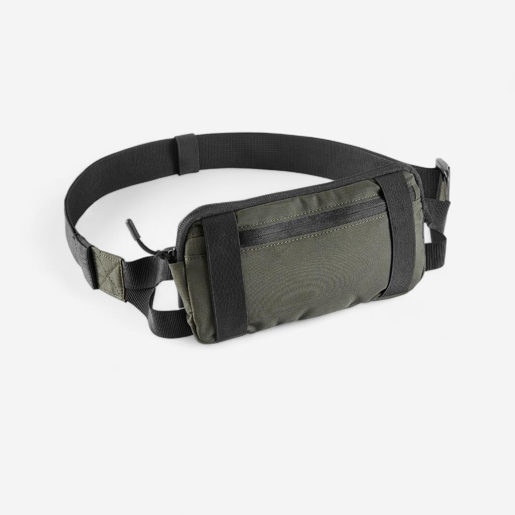 Sac running 2 positions Homme Femme- KIPRUN  0,5 L  kaki