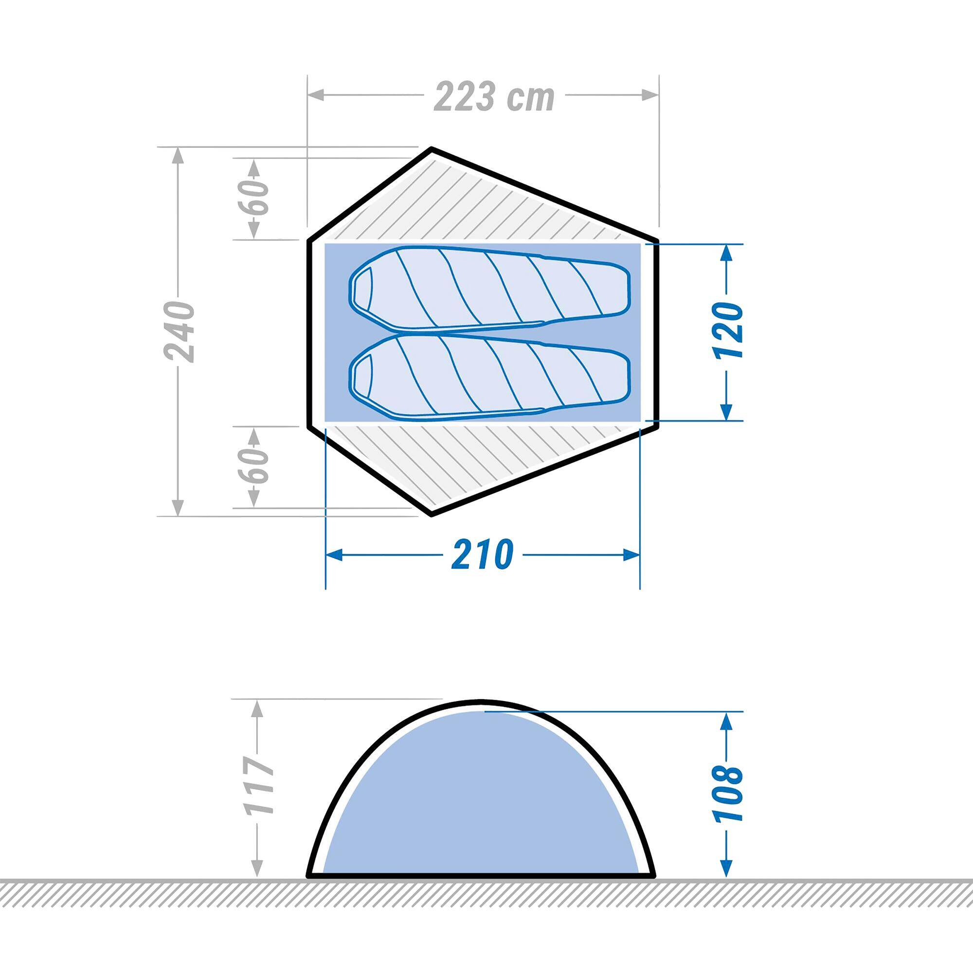 Trekking Dome Tent MT500 - 2 Person -  4