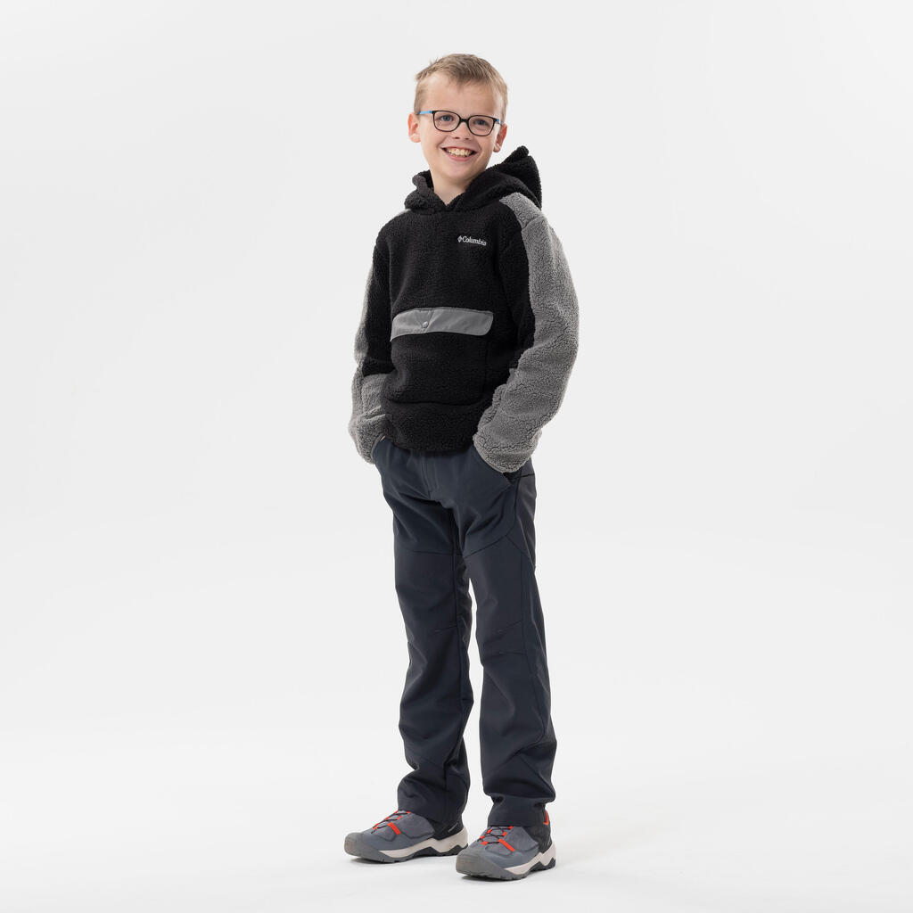 Kids’ Hiking Fleece - Columbia Sherpa Hoodie - Aged 7-15 - Black