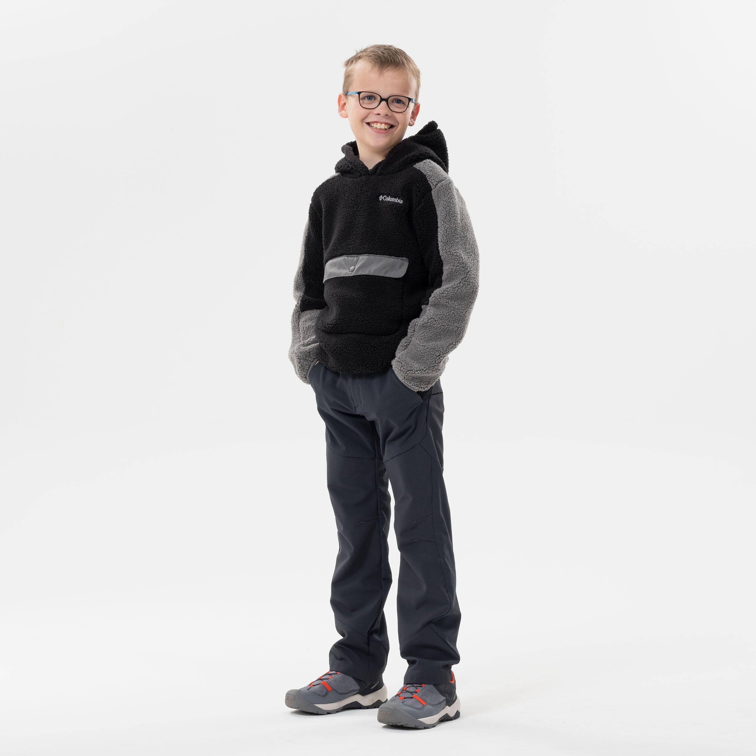 Polaire de randonnée - Columbia Hoodie Sherpa Noire - Enfant 7-15 ans 3/5