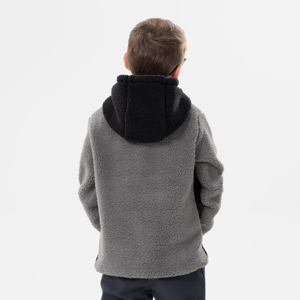 Vaikiškas žygių džemperis su gobtuvu „Columbia Sherpa“, 7–15 metų amžiaus vaikams, juodas