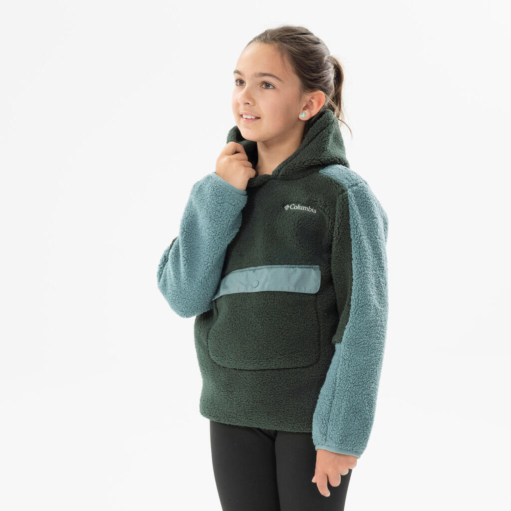 Vaikiškas žygių džemperis su gobtuvu „Columbia Sherpa“, 7–15 metų amžiaus vaikams, žalias
