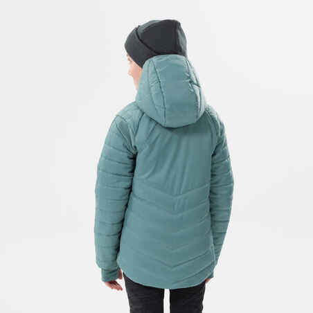 KIDS’ PADDED HIKING JACKET - HYBRID AGED 7-15 - PASTEL GREEN