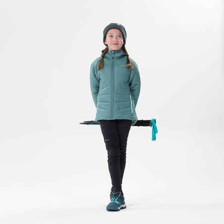 Kids’ warm, padded hiking jacket - 7-15 years - MH500 - Green