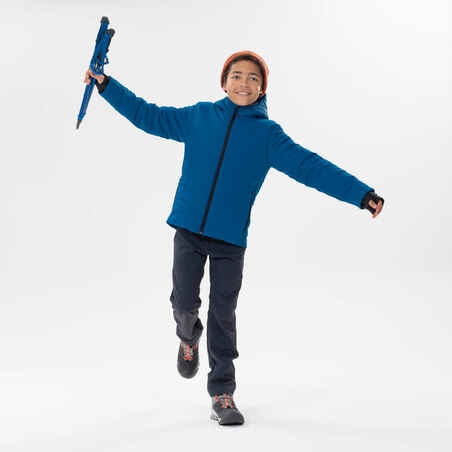 KIDS’ PADDED HIKING JACKET - HYBRID AGED 7-15 - BLUE