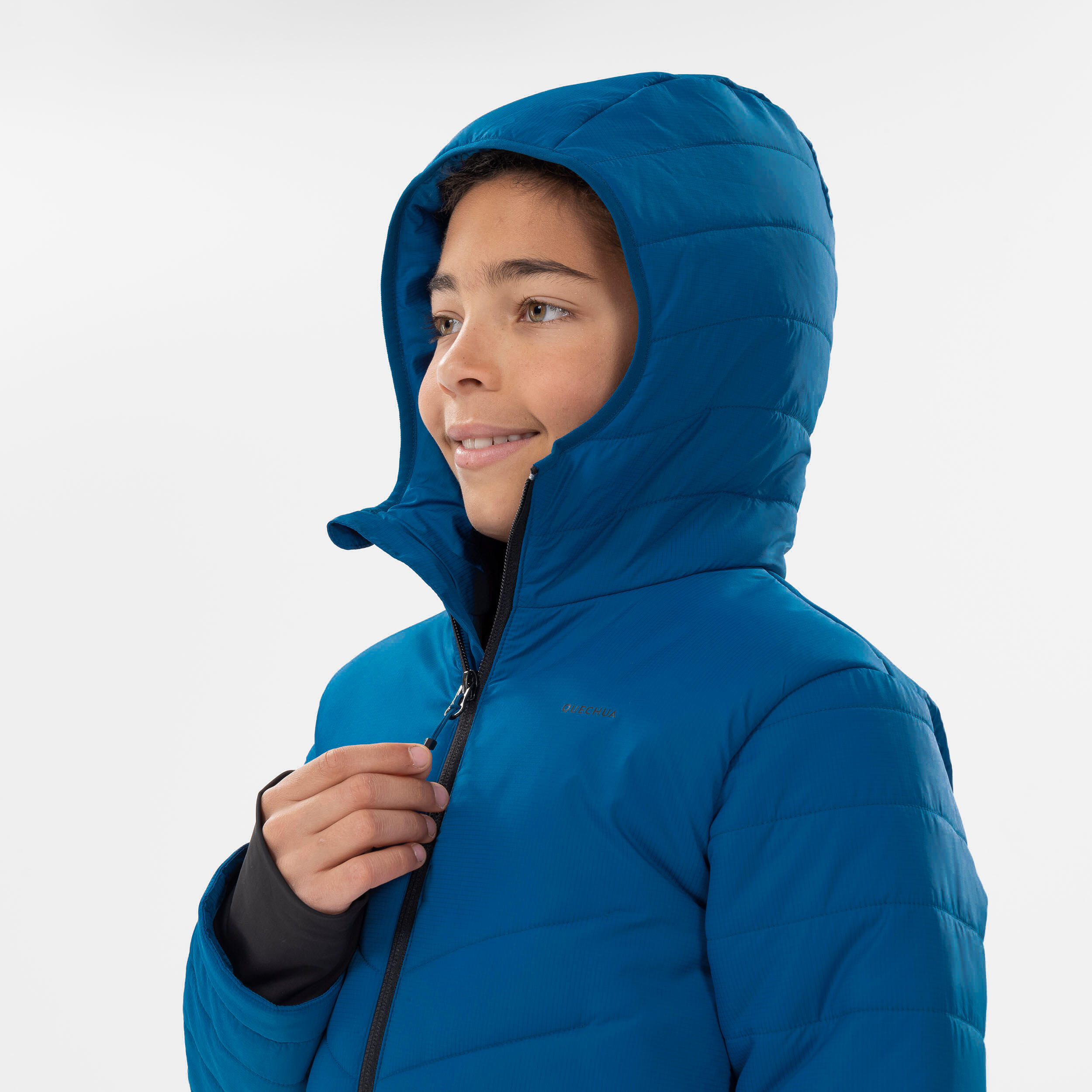 KIDS’ PADDED HIKING JACKET - HYBRID AGED 7-15 - BLUE 5/7