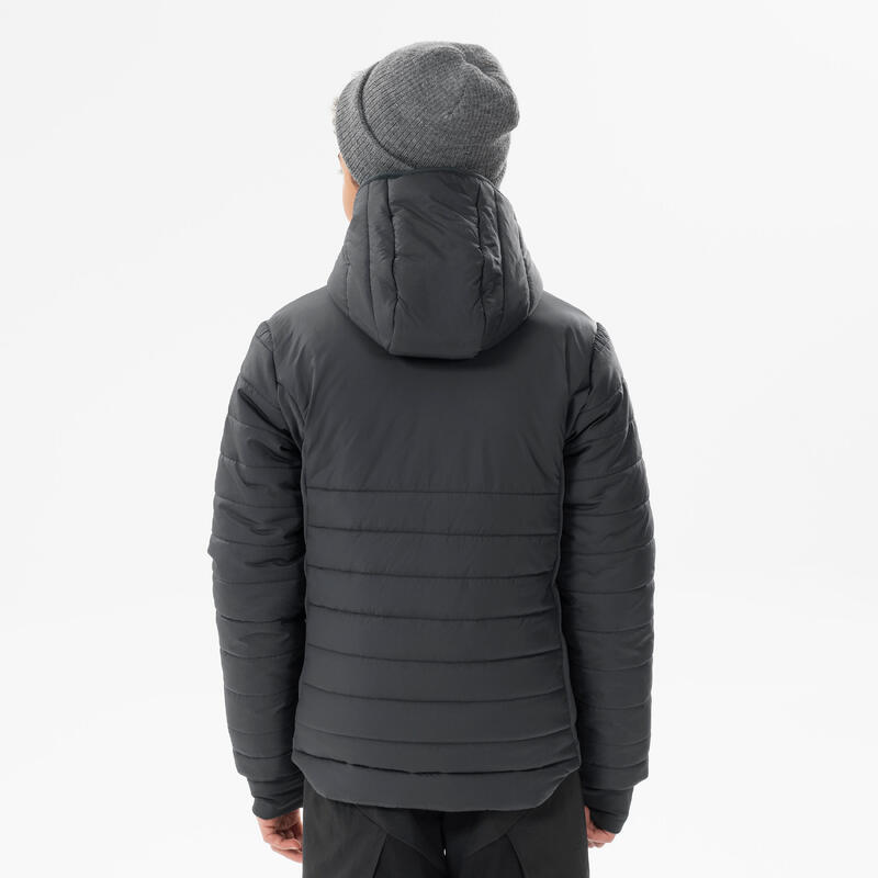Doudoune de randonnée chaude enfant 7-15 ans, MH 500 gris