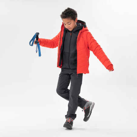 BOYS’ PADDED HIKING JACKET HYBRID AGED 7-15 - RED