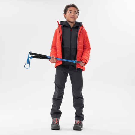 מעיל פליז לטיולים עבור ילדים בגילאי 7-15 MH500 - שחור אפור