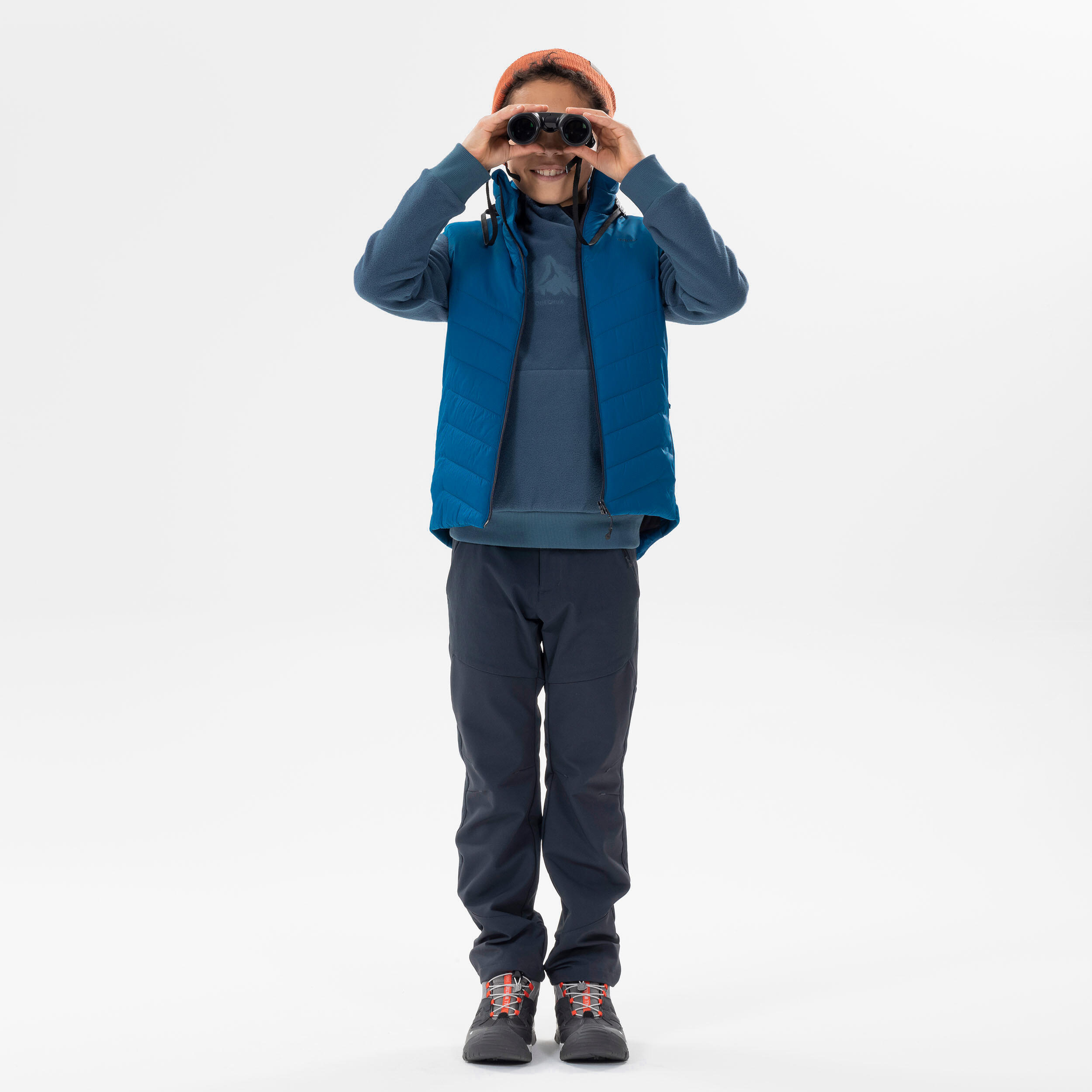 KIDS’ PADDED HIKING GILET - HYBRID AGED 7-15 - BLUE 2/4