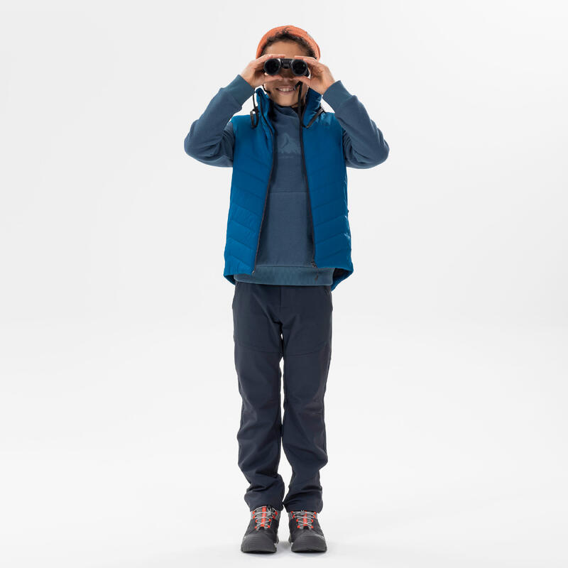 Fleece sweater voor wandelen donkergrijs kinderen 7-15 jaar