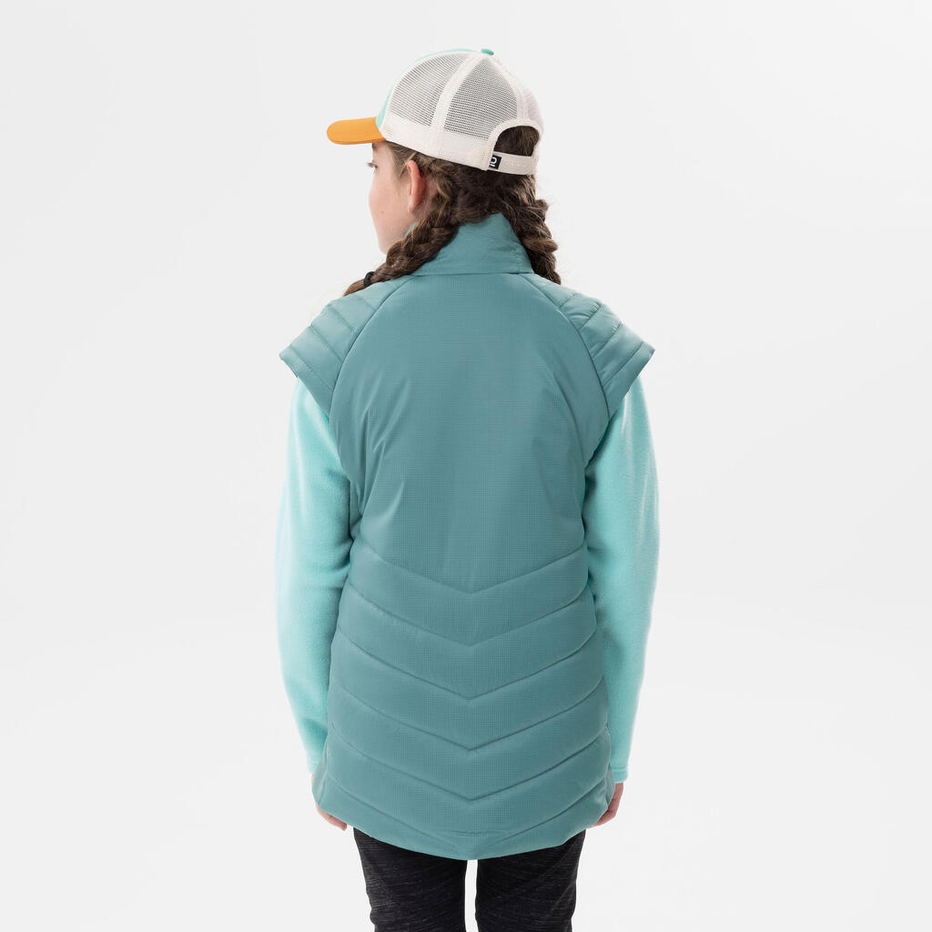 KIDS’ PADDED HIKING JACKET - HYBRID AGED 7-15 - PASTEL GREEN