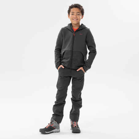 Vaikiškas žygių fliso džemperis „MH500“, 7–15 metų amžiaus vaikams, juodas