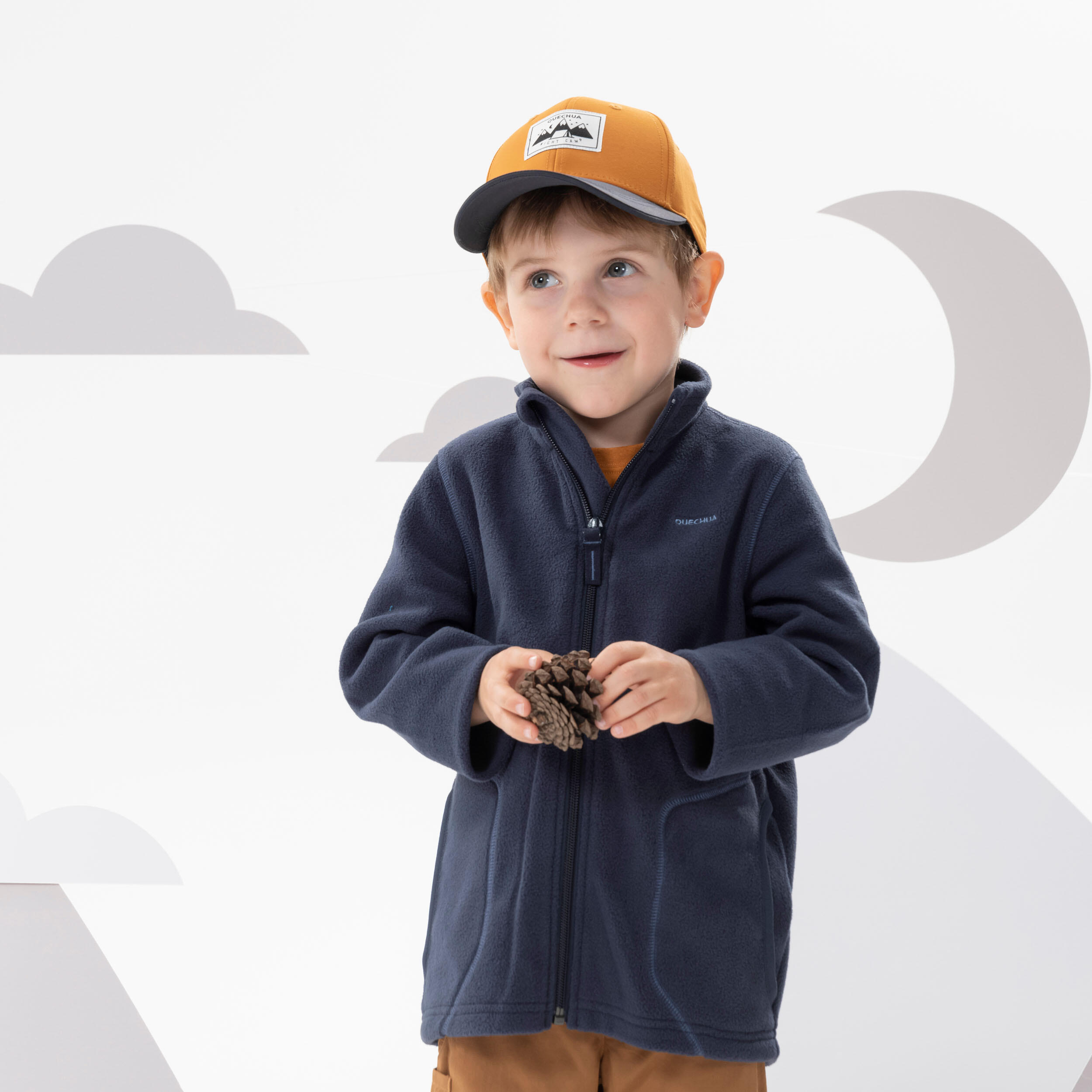 QUECHUA Fleecejacke Kleinkinder Gr. 92-116 Reißverschluss Wandern - MH100 dunkelblau