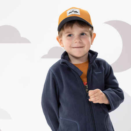 Kids’ Hiking Fleece Jacket MH100 - 2-6 years - Zip - Steel Blue