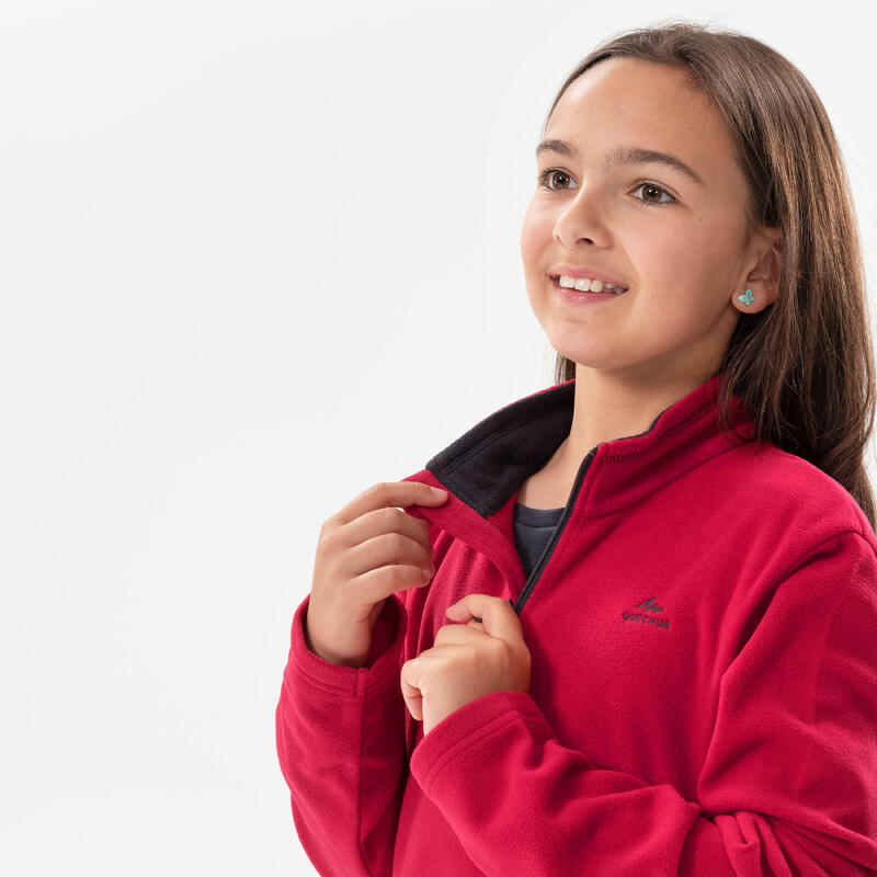Polaire de randonnée - MH100 rose foncé - fille 7-15 ans