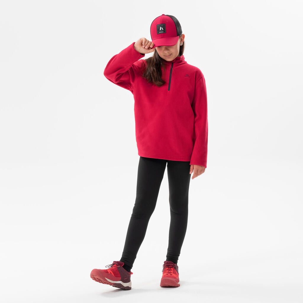 Girl’s Hiking Fleece - MH100  Aged 7-15 - Dark Pink