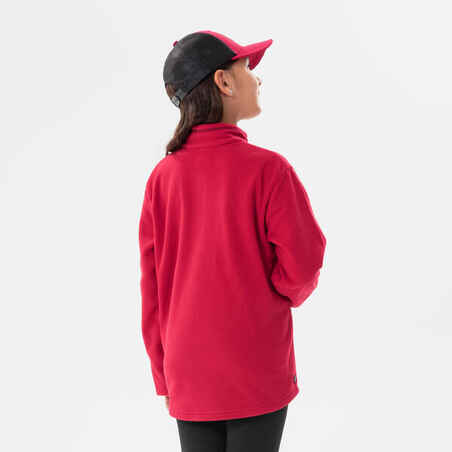 Girl’s Hiking Fleece - MH100  Aged 7-15 - Dark Pink