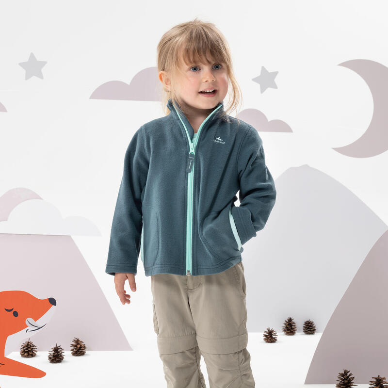 Fleecejacke Kinder Gr. 92–116 Wandern - MH150 grau 