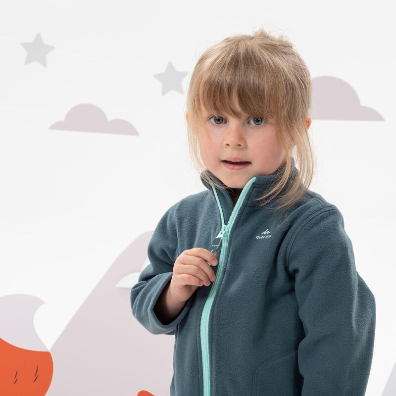 Fleece jas voor wandelen MH150 grijs kinderen 2-6 jaar