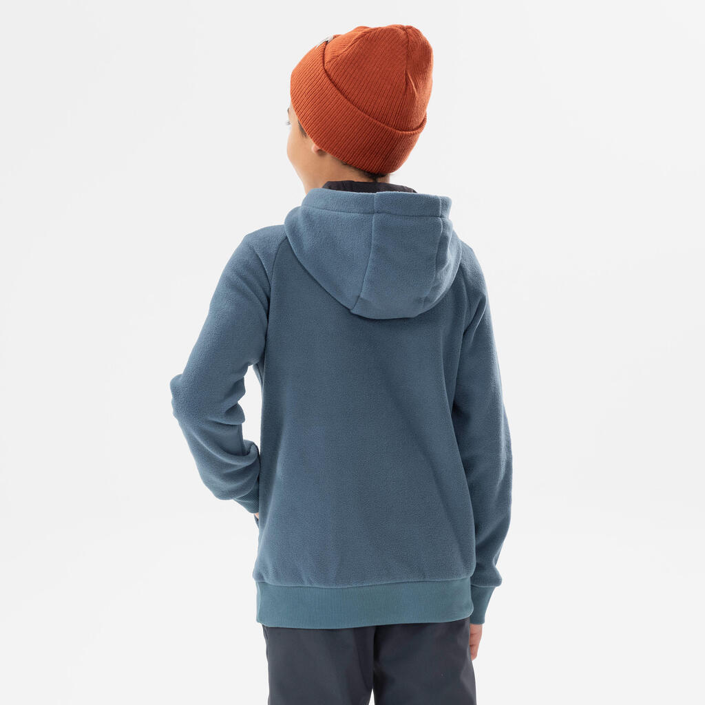 Bērnu pārgājienu flīsa džemperis, vecumā no 7 līdz 15 gadiem, tumši pelēks