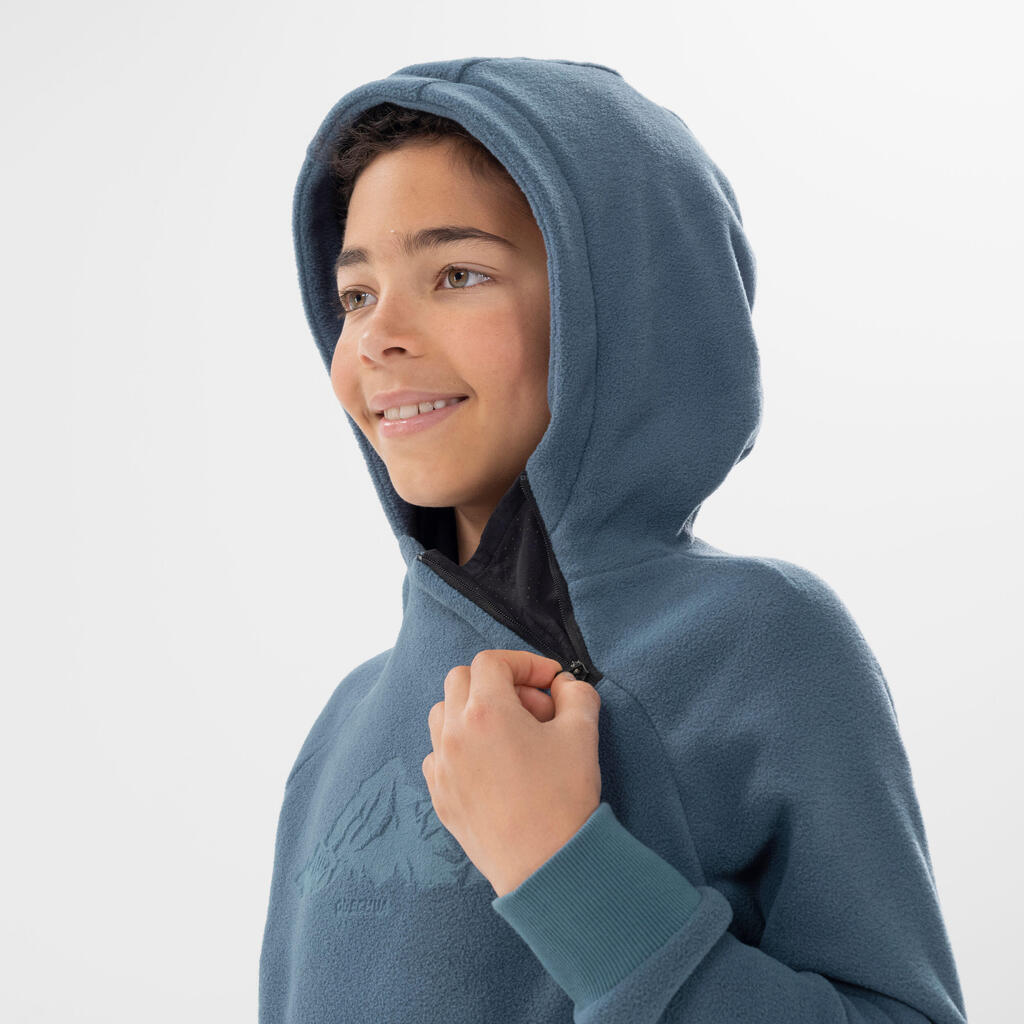 Sweat polaire de randonnée gris foncé - enfant 7-15 ans