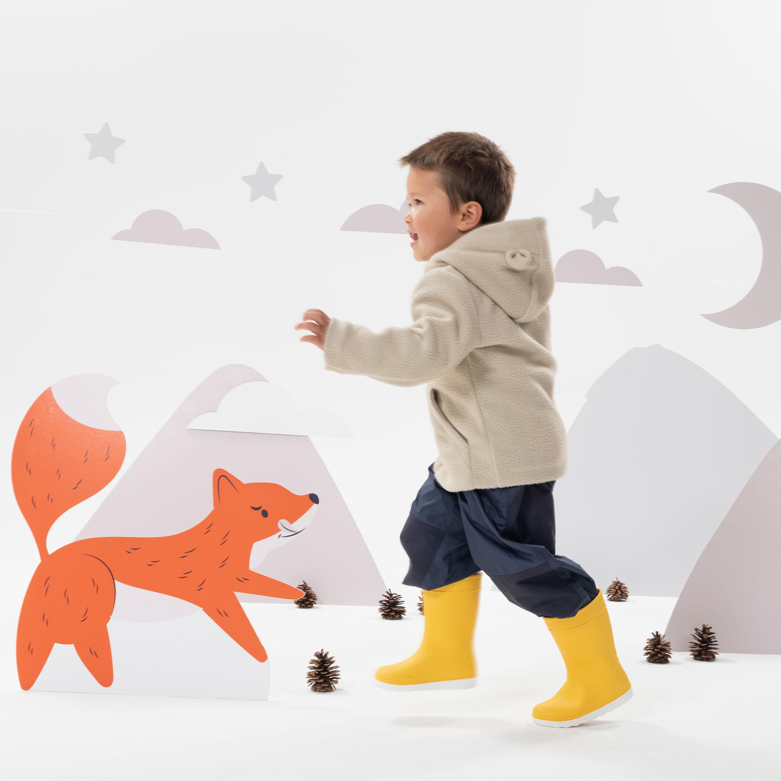 Kids’ Fleece Jacket - MH 500 Beige - QUECHUA