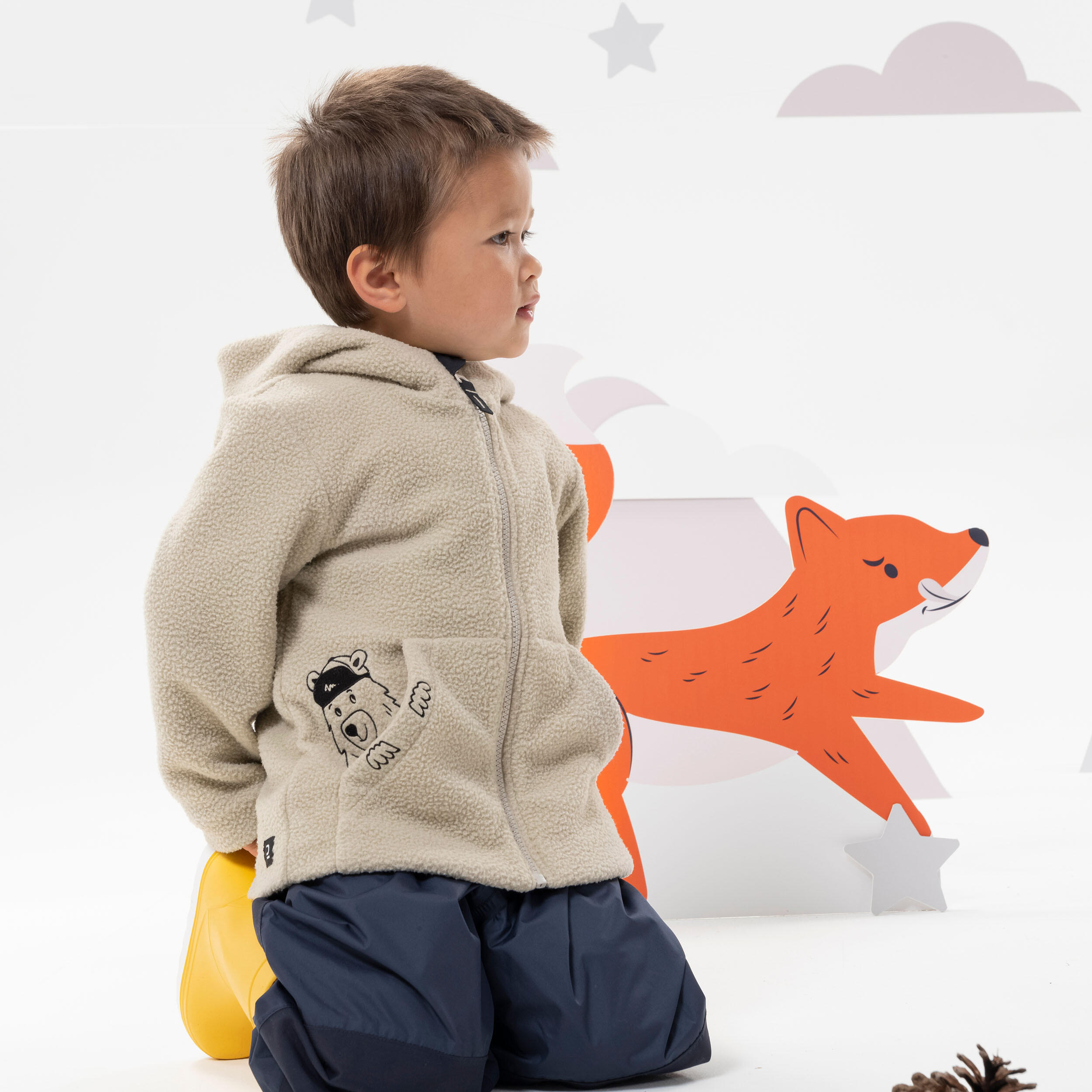 Chamarra polar de senderismo - MH500 KID beige - niños 2-6 años  35/51