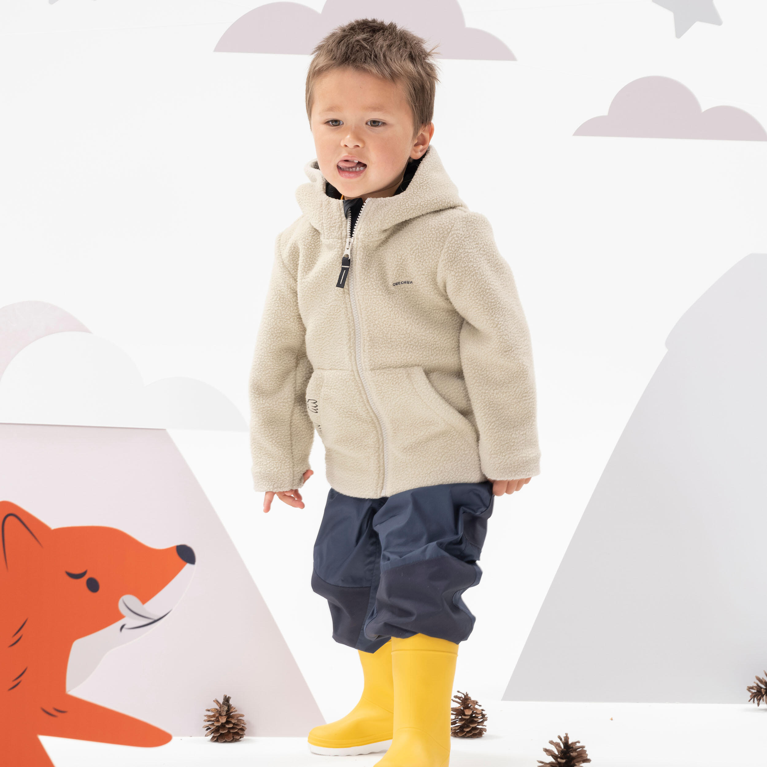 Chamarra polar de senderismo - MH500 KID beige - niños 2-6 años  37/51