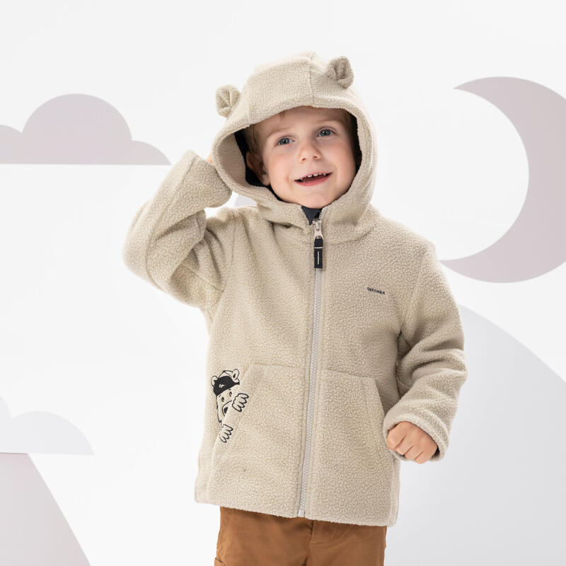 Fleecejacke Kinder Gr. 92–116 Wandern - MH500 beige 