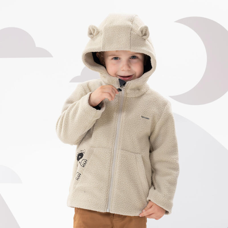 Veste polaire de randonnée - MH500 KID beige - enfant 2-6 ans